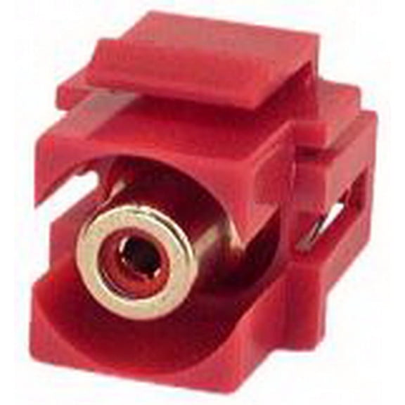 IEC RMRCA-RD RCA Female to Female Connector on Red Flush Mount Keystone