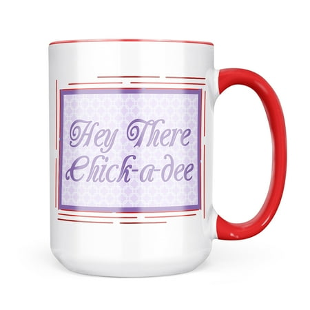 

Neonblond Hey There Chick-a-dee Purple Easter Trellis Mug gift for Coffee Tea lovers
