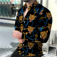 thumbnail image 1 of Camisa informal de moda de subcultura de arte geométrico para hombre, camisa de manga larga con solapa para fiesta callejera Vaion primavera verano 2024, nuevo estilo, 1 of 6
