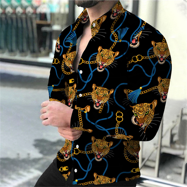 Camisa informal de moda de subcultura de arte geométrico para hombre, camisa de manga larga con solapa para fiesta callejera Vaion primavera verano 2024, nuevo estilo