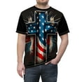 thumbnail image 5 of American Patriot cross AOP unisex T-shirt., 5 of 7