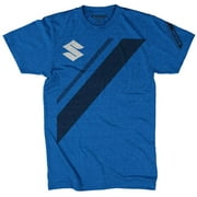 Suzuki Stripe Short Sleeve T-Shirt Blue Large