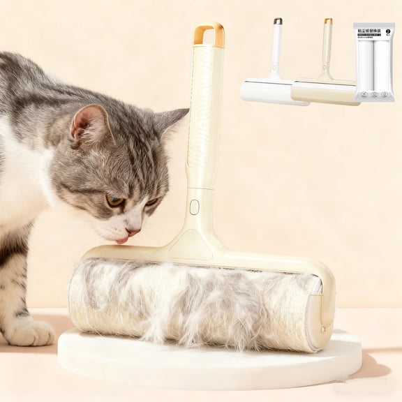 9.5-Inch Extra Large Lint Roller Refills, 2 Pack Sticky Paper for Pet Hair Removal, Durable Tearable Rolls for Clothes and Furniture, Value Pack Cleaning Supplies, By UKHCCC