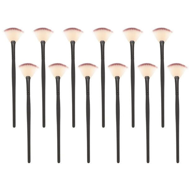 12 brochas de belleza facial en forma de abanico para cosméticos y mascarillas faciales.