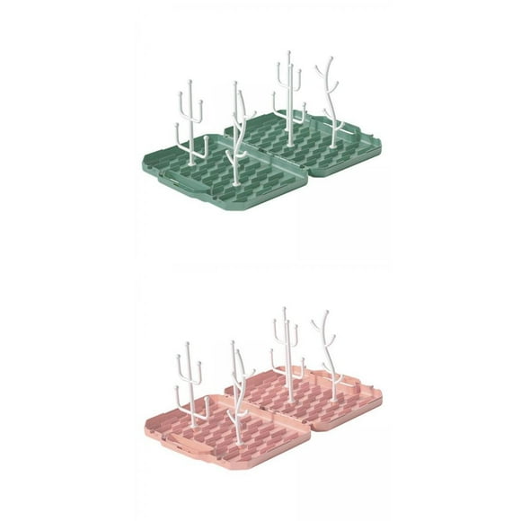 2 Uds Portátil Desmontable Plegable Biberón Taza Estante De Secado Ahorro De Espacio Yotijar Tendedero