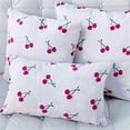 thumbnail image 3 of Pillow Decor Cherry Rain Cotton Throw Pillow 12x20 Red Green Lumbar Cushion, 3 of 3