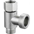 thumbnail image 1 of 3-way 3/8" and 1/2" 3 Way Adapter Tee Connector Stainless Steel 3/8" Water Line T Fitting Brushed Nickel, 1 of 5
