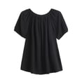 thumbnail image 2 of TaTaai Womens Two Piece Set Off Shoulder Short Sleeve Puff Sleeve Top with Drawstring Waist Straight Leg Pants Solid Soft Breathable Casual Outfit Gift, 2 of 6