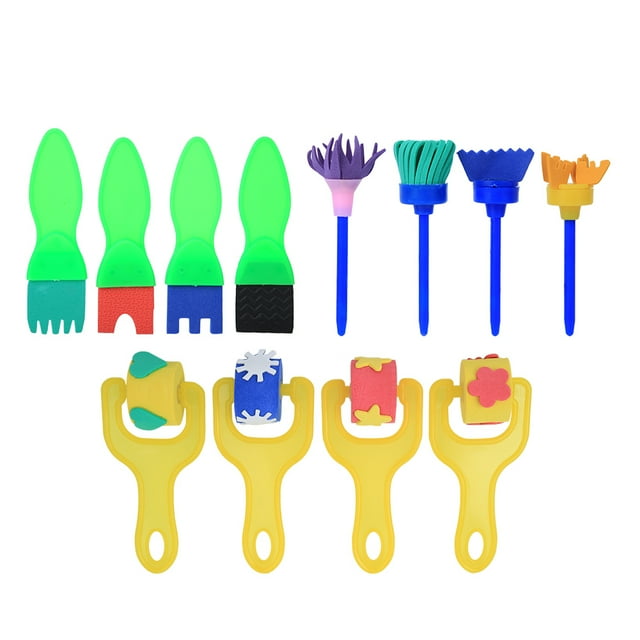 Pincel De Esponja, 12 Piezas Con Mango De Plástico, Ligero, Pinceles De Espuma, Para Pintar, Manualidades, Niños ANGGREK Otros