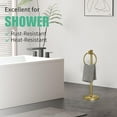 thumbnail image 4 of 17 Inch Stand Hand Towel Holder Towel Bar Towel Hanging Ring, Free Standing Floor Hand Towel Rack Storage for Bathroom Kitchen Vanity Countertops, Hardware Accessories(Brushed Gold), 4 of 15