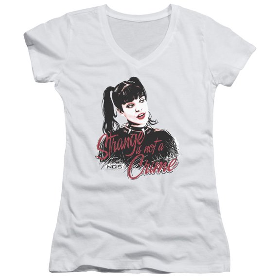 Ncis Strange Is Not A Crime Junior Women's V-Neck T-Shirt White