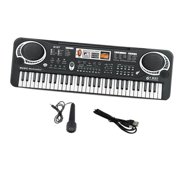 Piano Electrónico de 61 teclas para niños, teclado Musical, autoentretenimiento, juguetes de sonido, vacaciones, juguete de educación temprana para ni Embalaje de colores negros