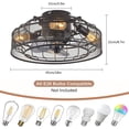 thumbnail image 4 of MONIPA Ceiling Lighting Fixture Silent 4-Light Fan Lightings Black Chandelier Fans for Office, Bedroom, Living Room, 4 of 8