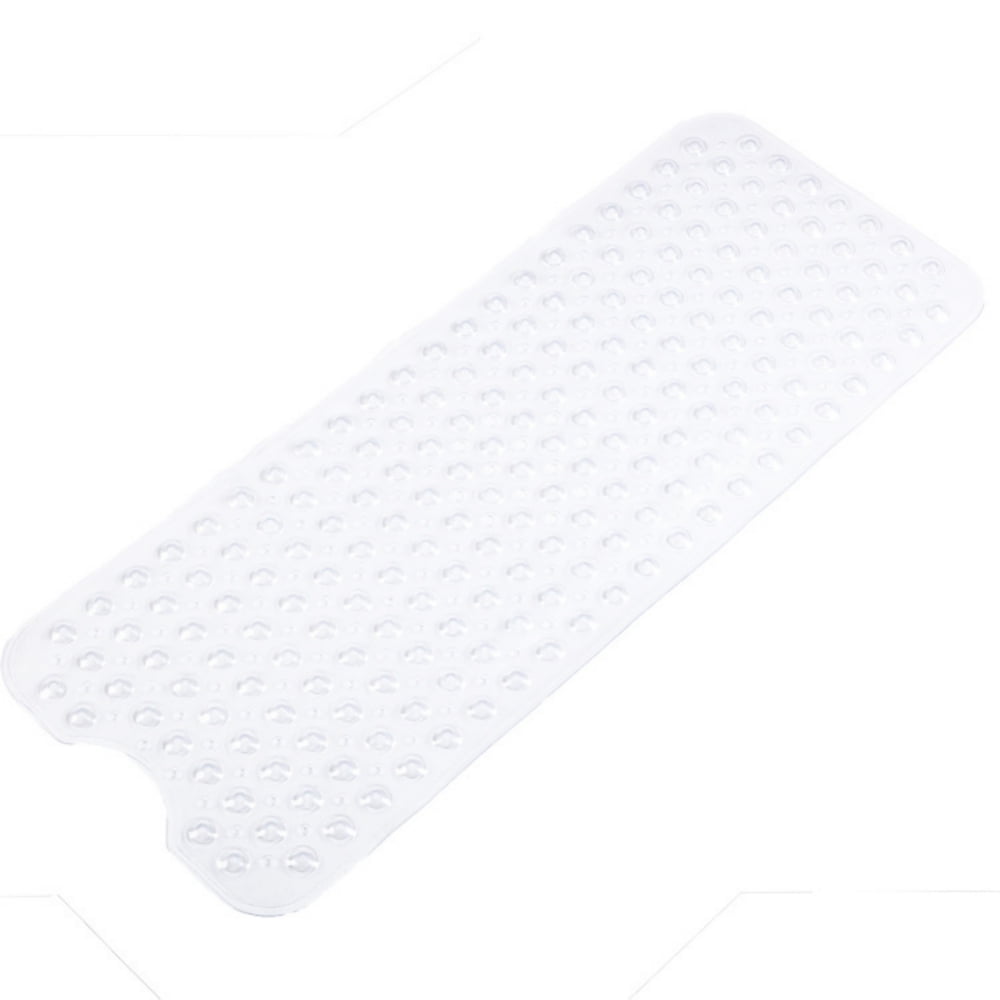 Bath Mat, 15.7X39.4" NonSlip Shower Mat With Suction Cup And Drain