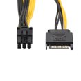 thumbnail image 4 of Unique Bargains 15 Pin to 6Pin Male Graphics Card Cable PCI Express Power Adapter Cable Converter 220mm/8.7 Inch, Pack of 4, 4 of 6