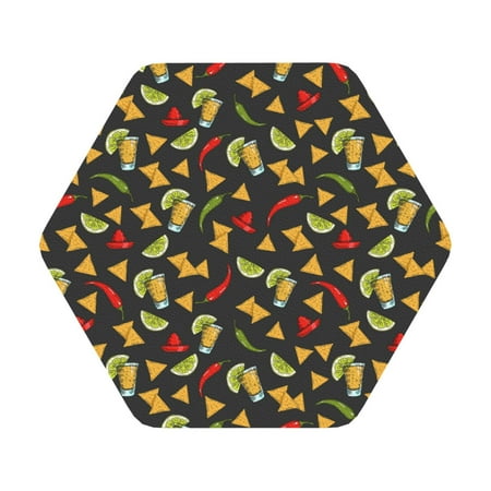 

Matuu Mexican Food Beer for Cup Coasters Set of 6 Leather Coasters Desk Coasters for Office Measures 4” x 4” Hexagon