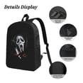 thumbnail image 5 of 3pcs Ghostface Backpack Set With Pen Bag And Lunch Bag Fashion Travel Backpack Laptop Backpack Simple And Large Capacity Backpack 17 Inch, 5 of 8