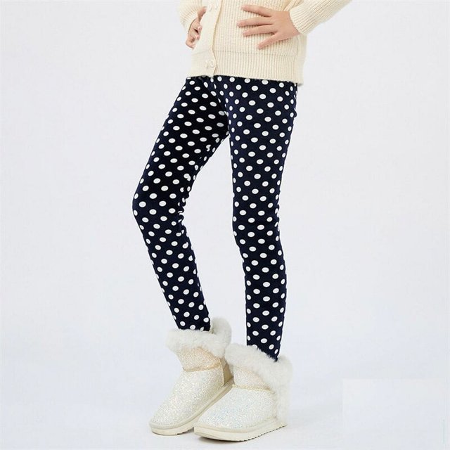 Pantalones de terciopelo con estampado de estrellas para niñas, mallas cálidas gruesas, para otoño e invierno, 4-13 años