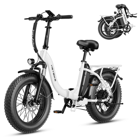 Heybike Ranger 2.0 Electric Bike for Adults, 1400W Peak Motor Foldable Ebike with 600Wh Removable Battery, 20" Fat Tire All-Terrain Electric Bicycle with Front Suspension, UL 2849