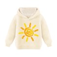 thumbnail image 2 of SGFCWSX Girls Fleece Lined Sweatshirt Kids Oversized Hoodie Casual Graphic Pullover Tops Beige Size 5 Years, 2 of 7