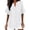 White, variant on T Shirts for Women V Neck Short Sleeve Loose Blouses Casual Solid Color Summer Tunic Tops, L