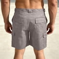 thumbnail image 4 of Nestiefly Mens Cargo Shorts Elastic Waist Cotton Shorts Relaxed Fit Casual Summer Hiking Shorts with Multi Pockets Light Gray XL, 4 of 5