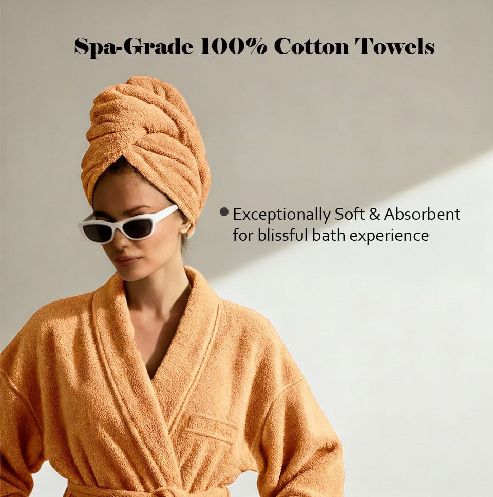 Superior Miami 100% Cotton Lightweight 6-Piece Towel Set, Peach