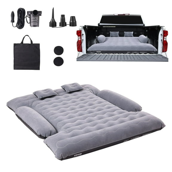 Truck Bed Air Mattress, for 6-6.5 ft Full Size Truck Beds, Inflatable Air Mattress Camping Bed with 12V Air Pump 2 Pillows, Carry Bag, for Chevrolet Silverado, Dodge Ram, Ford 150/250/350