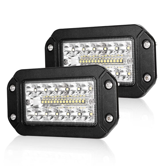 FIERYRED Flush Mount LED Light Pods - 6 Inch Spot Flood Combo Beam LED Light Bar 4000LM Off-Road Bumper Driving Lights for Trucks Tractor S