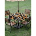 thumbnail image 5 of Square Outdoor Tablecloth with Umbrella Hole Orange Leaves Truck Outside Table Cloth Waterproof Patio Table Cover Forest Tree Zipper Tablecloths for Picnic Party Camping 60x60 Inch, 5 of 8