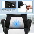 thumbnail image 4 of Dkelincs Gaming Chair Massage Computer Desk Chair Adjustable PU Leather Office Chair with Massage Lumbar Support for Teens, White, 4 of 9