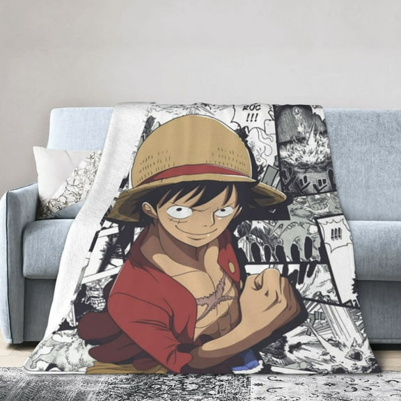 One Piece Blanket Soft Cozy Fleece Plush Throw Blanket All Season Ultra Warm Lightweight Cartoon Blanket Gifts for Girls Boys Women Men