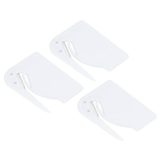 Unique Bargains Letter Opener Envelope Slitter Mail Slitter with Razor Safe Mail Opener White 3Pack