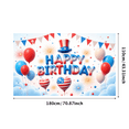 thumbnail image 2 of Yatrandify Patriotic Design Happy Birthday Banner Balloon Decoration Stars Stripes Party Backdrop for Birthday Celebration Independence Day Event Kids Party, 2 of 7
