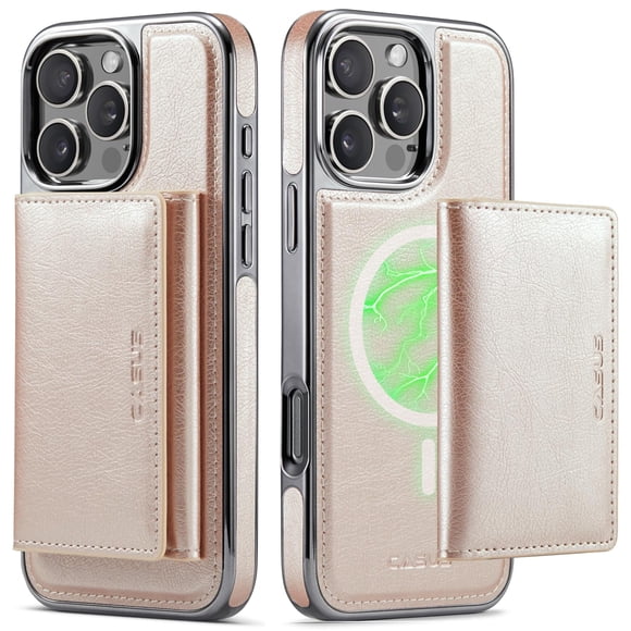Casus Funda Tipo Cartera Para Iphone 16 Pro Max Compatible Con Magsafe Para Hombres Y Mujeres Funda Magnética Desmontable Para Teléfono Con Ranura Para Tarjetas Para Iphone 16 Pro Max 6,9 Pulgadas (Or