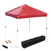 InstaHibit 10x10 FT 1080D Pop Up Canopy Party Wedding Folding Commercial Instant Shelter Sun Shade with Carry Bag Red