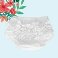 thumbnail image 4 of Baby Girl Ruffle Lace Pure Cotton Panties Diaper Cover for Halloween Size L(White), 4 of 8