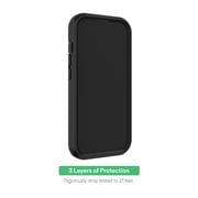 onn Rugged Phone Case with Holster for iPhone 17e / iPhone 16e / iPhone 15 / iPhone 14 / iPhone 13 - Black