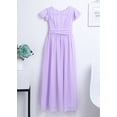 thumbnail image 5 of Miaeowve Juniors Flower Girls Dress Kids Flutter Sleeves Wedding Brithday Party Prom Pageant Banquet Maxi Gown Lavender 6, 5 of 7