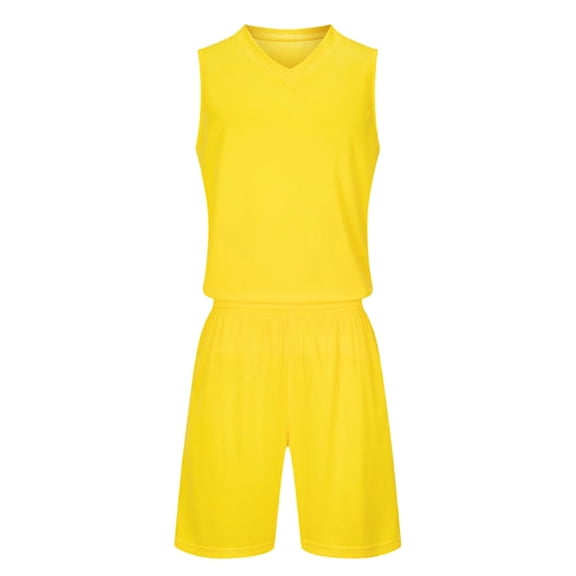 KyCheLot Boys Girls Basketball Set Solid Color Sleeveless Tank Tops and Short Breathable Activewear 4-13Years