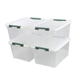 thumbnail image 7 of 4 Pack Large Plastic Storage Bin with Lid, 85 Quart Latching Storage Box with Wheels, 7 of 7