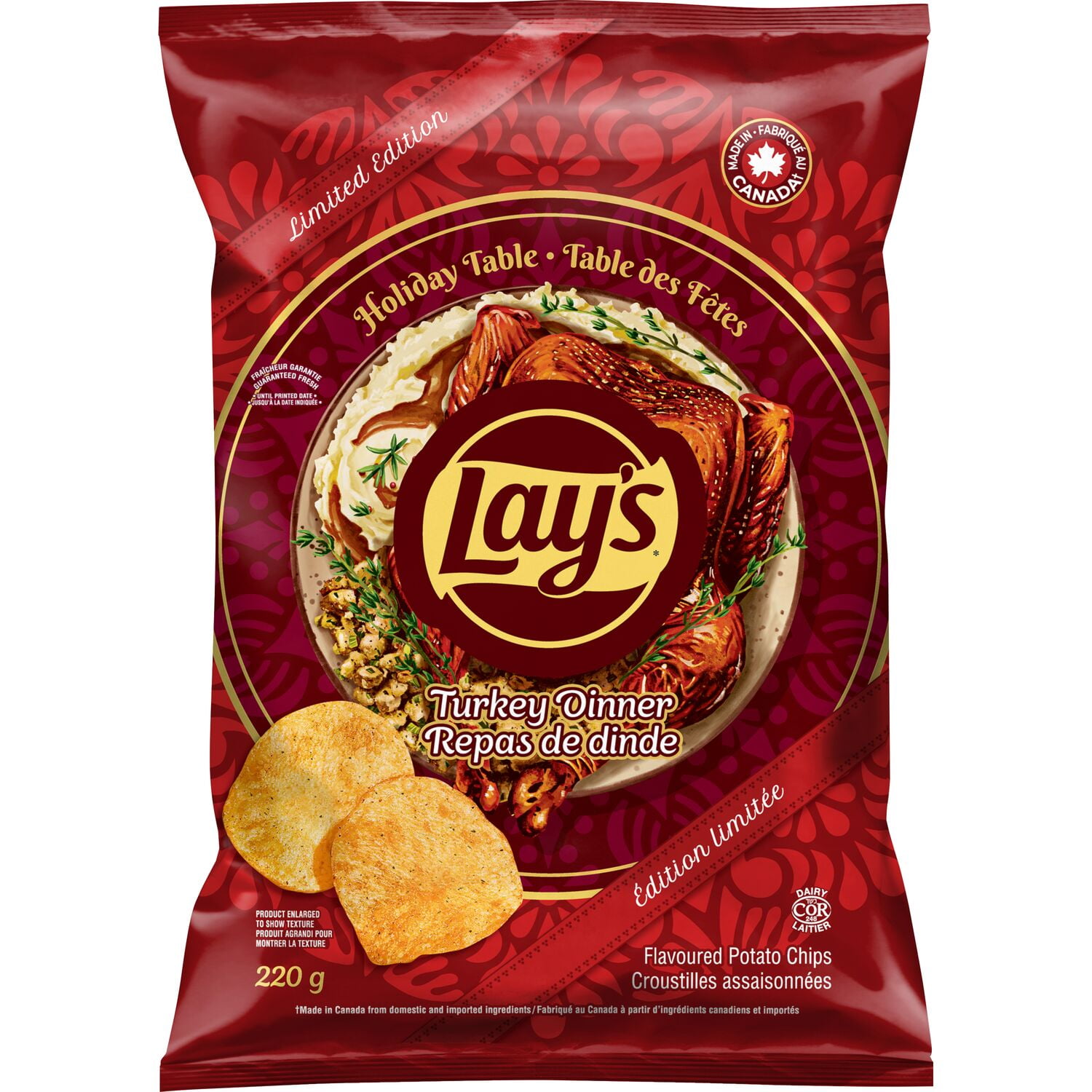 Lay’s croustilles assaisonnées Repas de dinde.