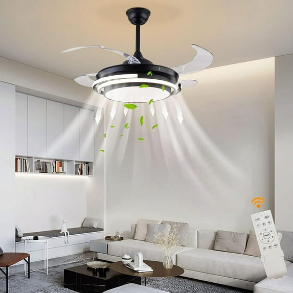 SHZICMY 42Inch Ceiling Fan Light with Smart Remote Control for Bedroom Living Room