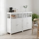 thumbnail image 2 of Gabinete Piso Almacenamiento Baño Independiente con Puerta Persiana Doble y Estante Ajustable,Estilo Nórdico Escandinavo, para Baño, Sala Estar, Cocina, Fácil Montaje,Blanco, 2 of 9