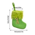 thumbnail image 5 of Christmas Stockings with Initials, 7.9" Large Embroidered Monogram Knit Christmas Green Plush Stocking,Xmas Stocking for Holiday and Family Stocking for Fireplace or Party Decoration, 5 of 8