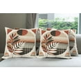 thumbnail image 3 of Ambesonne Monstera Throw Pillow Cover Pack of 4, Abstract Mid Century Leaf, 4 Pcs-24" x 24", Redbrown Dusk Black, 3 of 5