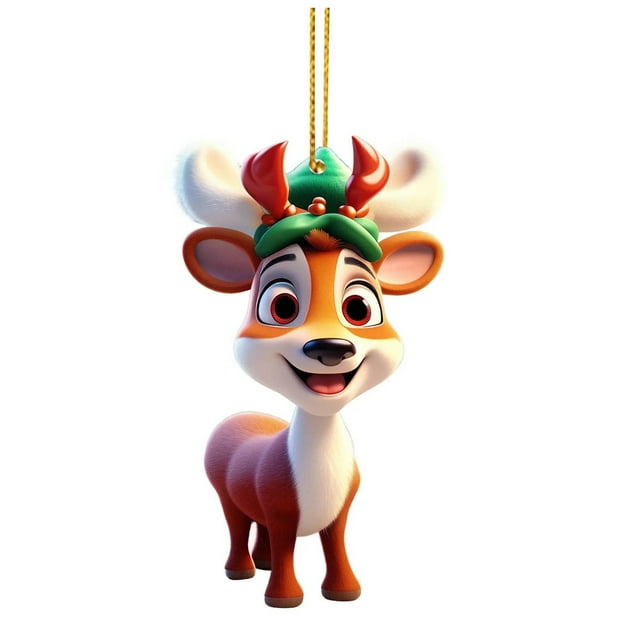 WLOELOEW Christmas 2D Hanging Ornament With Cartoon Design Tree Pendant For Holiday Decorations Version A Plastic Christmas Decor A