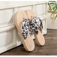 thumbnail image 6 of Women's Floral Pattern Flip Flop Slippers Casual Summer Beach Slippers Grass Weave Non Thong Sandals (White 6), 6 of 8