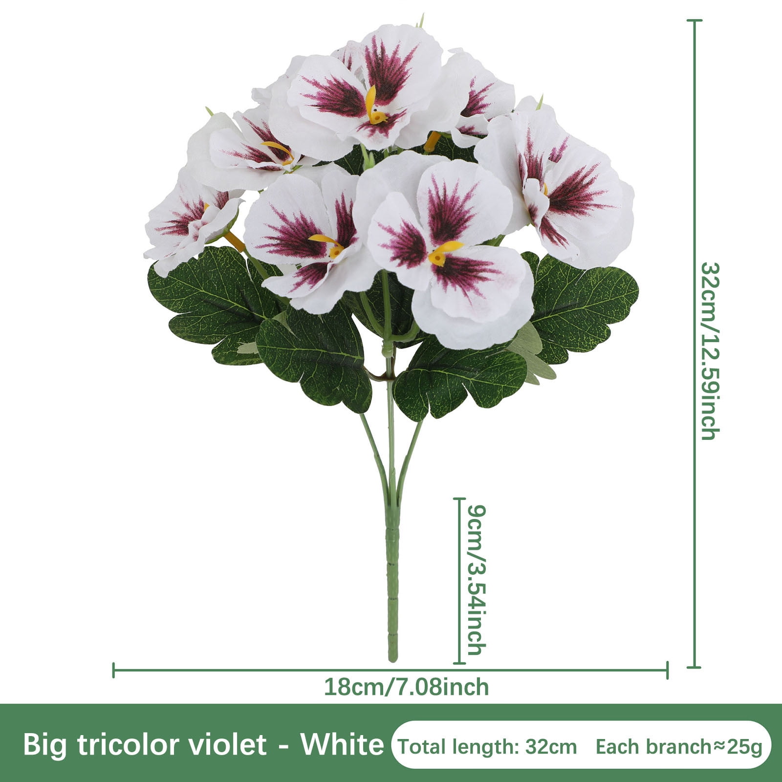 Darzheoy Artificial Pansy Flowers, UV Resistant Plastic Plants Fake Silk Faux Flowers for Outdoor Planters, Home Indoor Outside Garden Porch Window DIY Decoration