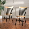 thumbnail image 4 of SAFAVIEH Parker Country Wood Solid Dining Parsons Chair, Natural/Black (Set of 2), 4 of 14
